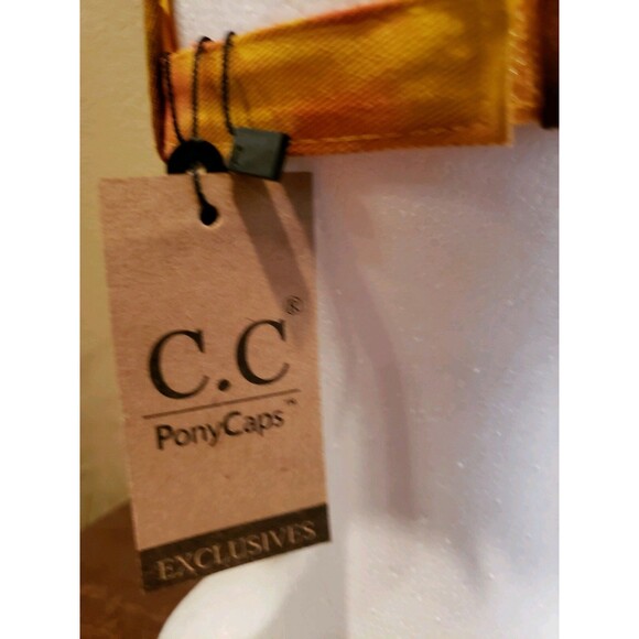 CC Tie Dyed High Bun Ponytail Hat Mustard Color SUPER CUTE Spring Hat - Picture 5 of 12